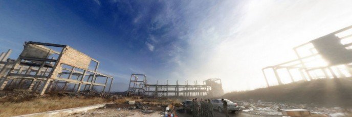 Панорама развалины санаториев на Бештау