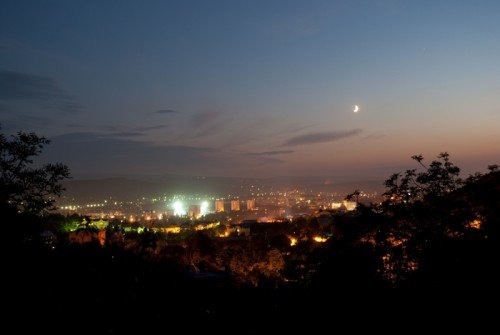 Ночной Пятигорск, вид с Академической галереи