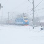 Поезд на ул. Железнодорожной в Пятигорске