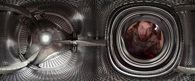 Сферическая панорама внутри стиральной машины Сферическая панорама внутри стиральной машины