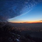 Купить фото - ночной Пятигорск и Эльбрус