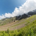 Верхняя часть горнолыжной трассы Цея