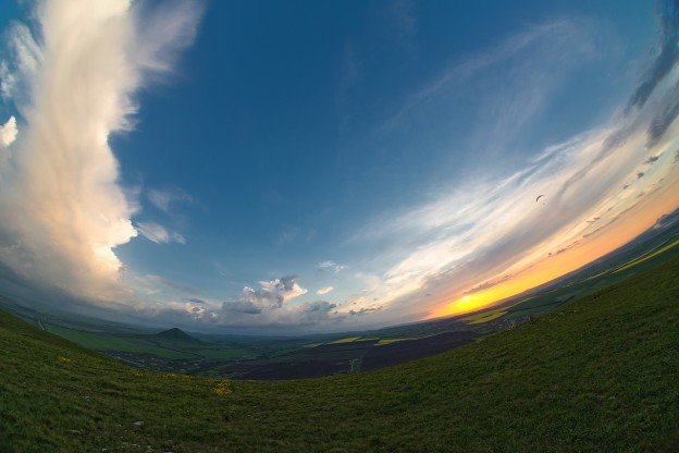 Фишайная фотография заката